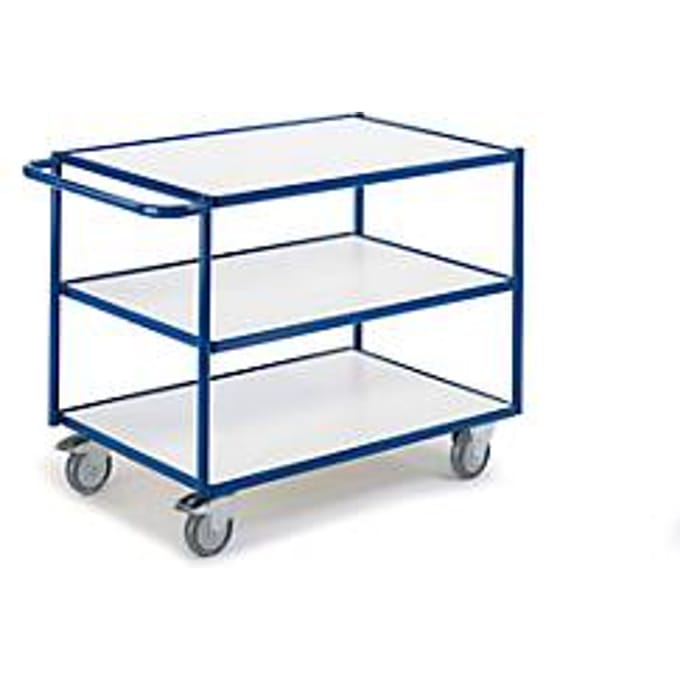 ESD-etagewagen met horizontale schuifbeugels, 3 etages, 990 x 590 mm
