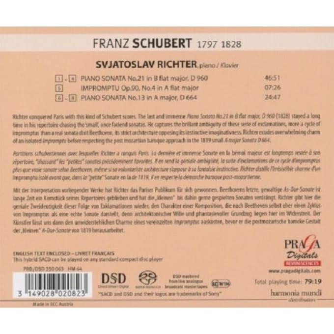 Sviatoslav Richter - Piano Sonatas D.664 & 960 (SACD)