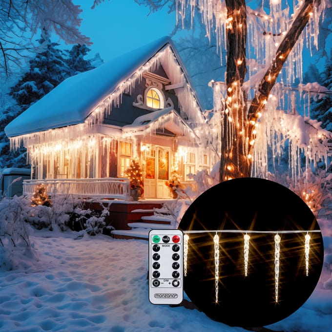 Monzana Lichtsnoer 40 LED - met Afstandsbediening - Warm Wit 5,6x5m