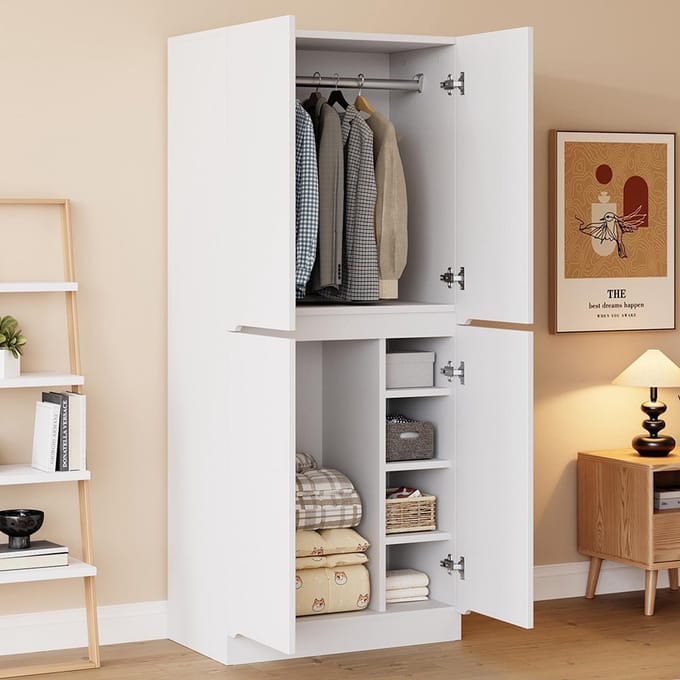 BLACKCOLORS - Kast - Dubbele deur - Klein opbergvak - Wit