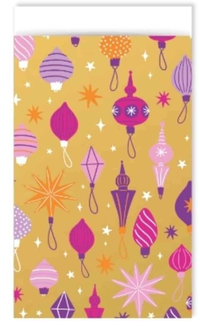 25x Cadeauzakje Funky Color Christmas 12x19cm