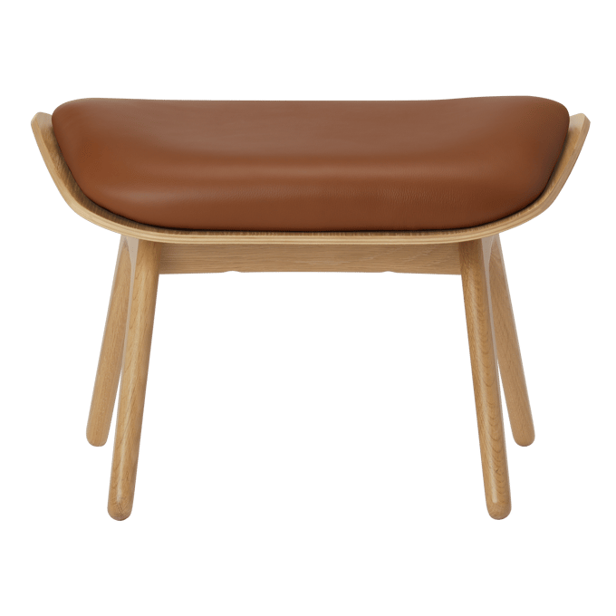 UMAGE The Reader Ottoman - eiken - Leder Hope cognac