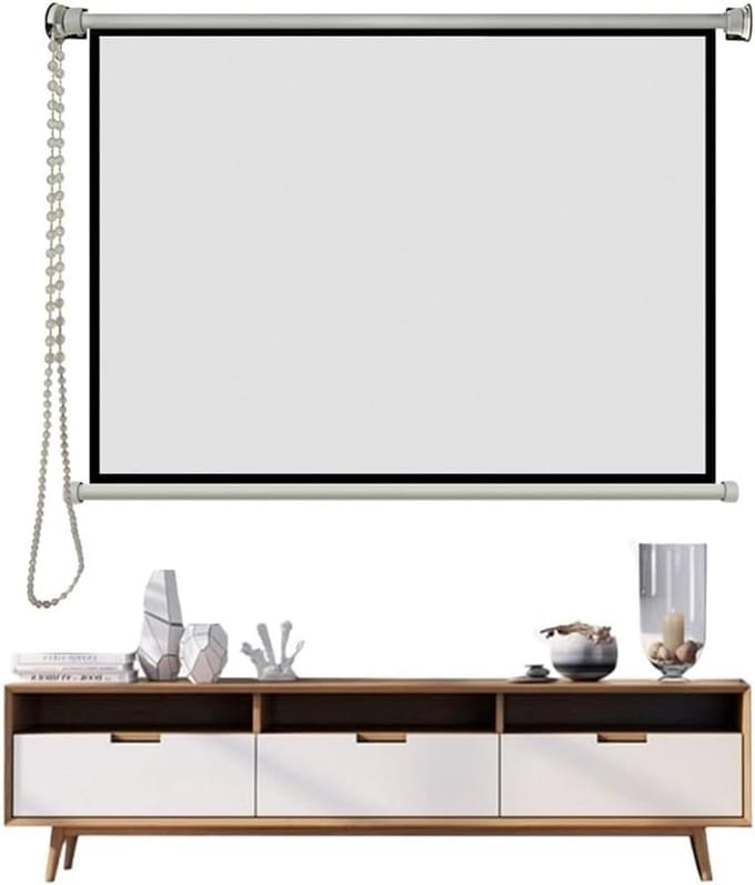 Projector Scherm - Filmscherm Handmatig - Home Cinema Ervaring - Brede Kijkhoek 178° - 72 Inch 4:3 - Wit