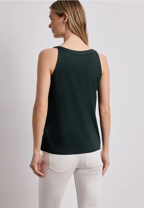 Top met V-hals en decoratief detail