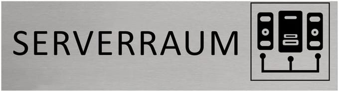 CombiCraft Aluminium Deurbordje "Serverraum " 165x45mm met tape