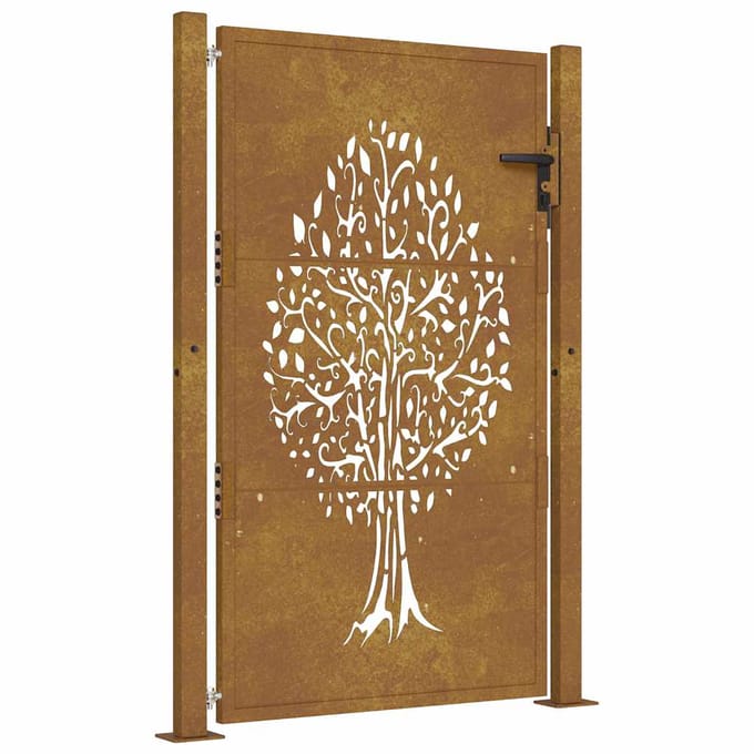 vidaXL - Poort - 100x125 - cm - boomontwerp - cortenstaal