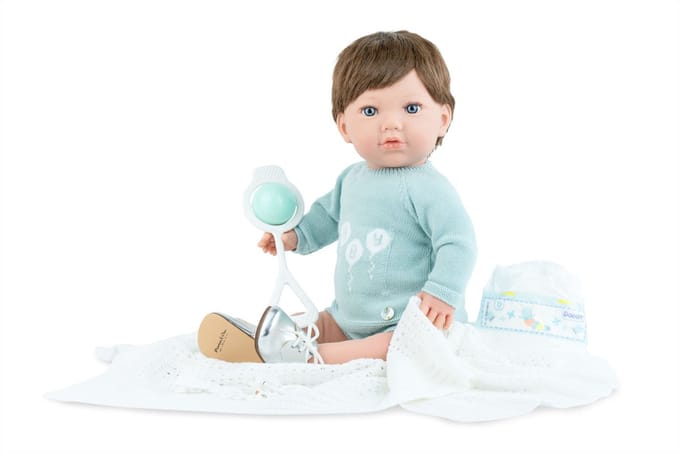 Marina - Pau pop Newborn Teo 45cm - speelgoedpop multicolor.