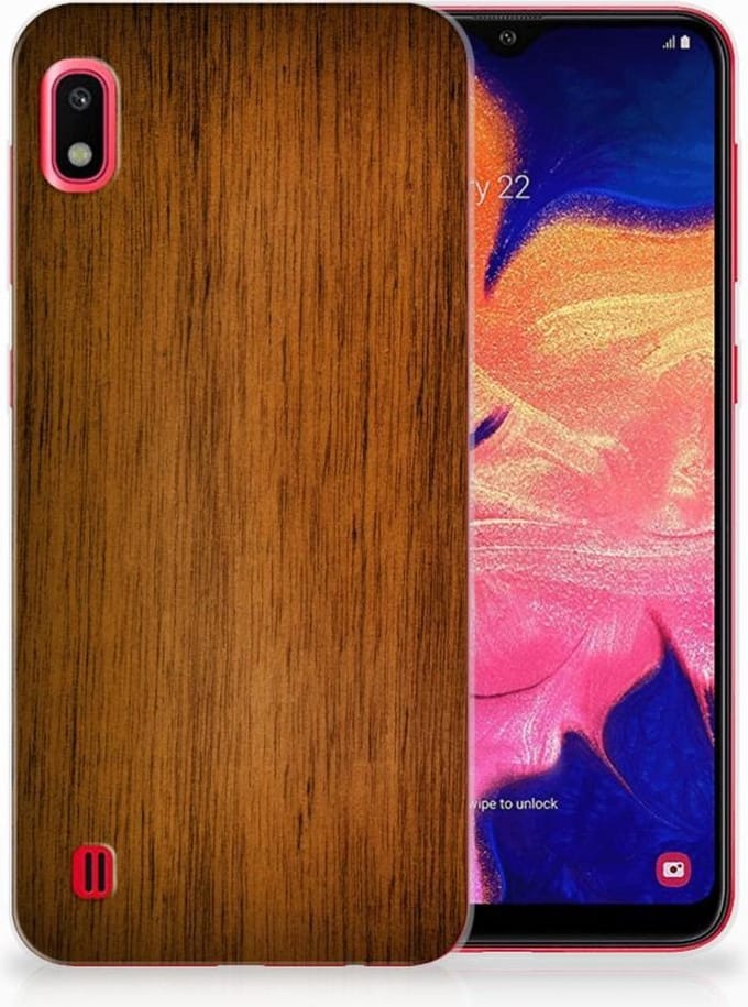 Samsung Galaxy A10 Bumper Hoesje Donker Hout
