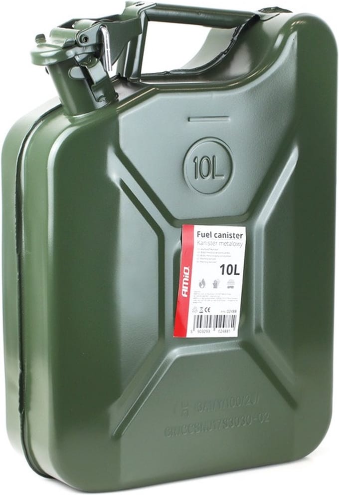 Metalen jerrycan - 10 liter - Met vergrendeling