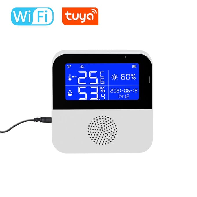Tuya WIFI Intelligente Temperatuur Vochtigheidssensoren Intelligent Huis Desktop Kantoor Hotel wit