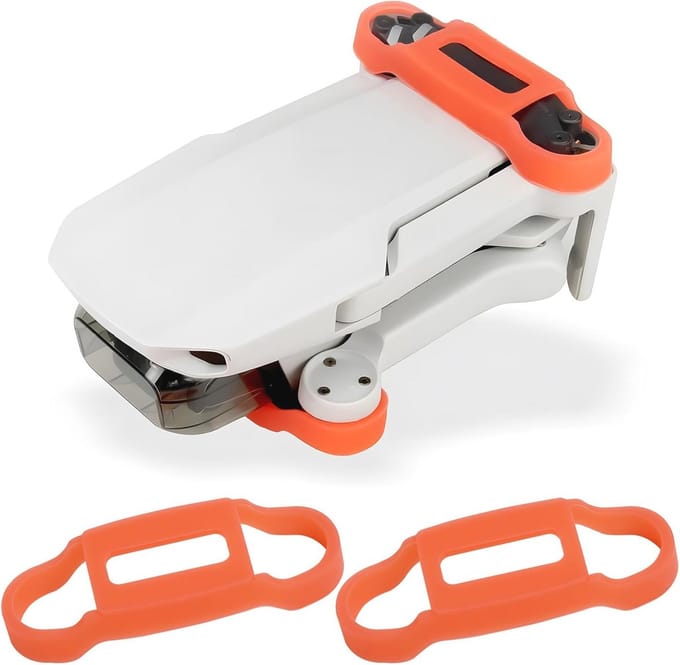 Propellerblad Stabilisator voor Mini Drones - Lichtgewicht en Robuust, Siliconen Bescherming in Rood en Grijs