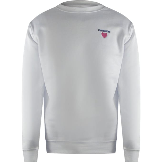 Love Moschino Heart Logo Witte Sweatshirt