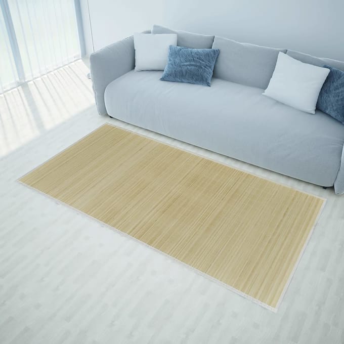 vidaXL - Tapijt - rechthoekig - 80x300 - cm - bamboe - naturel
