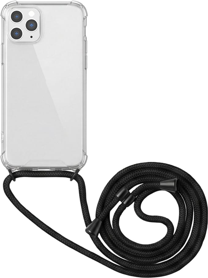 Bigben Connected, Hoesje geschikt voor iPhone 11 Pro Max - Hardcase met Afneembare Schouderriem, Transparant