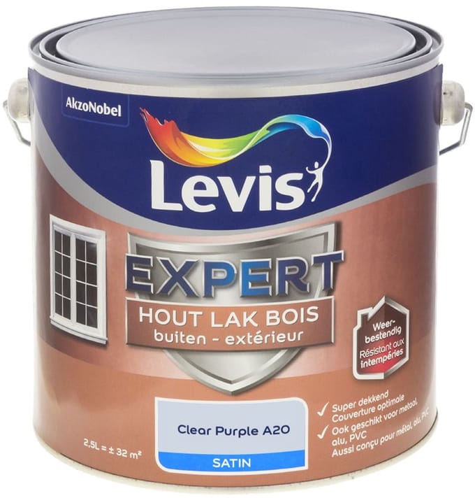 Levis - Expert Hout Lak Buiten Satin Mix - Clear Purple A20 - Mengverf - 2,5 L