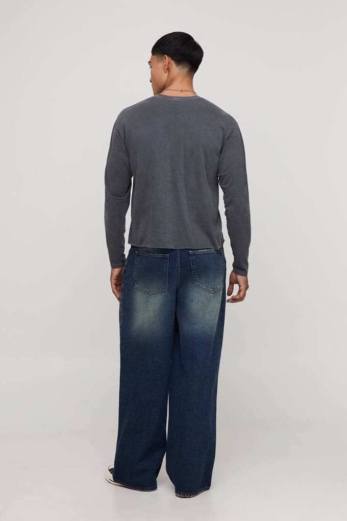 Baggy versierde tribale timmerman jeans | Antique Blue | Size 36R