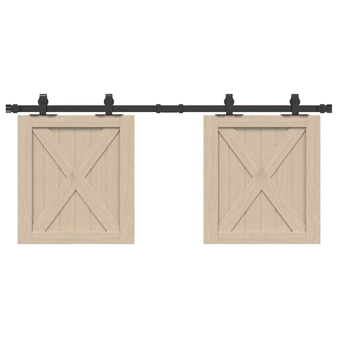 vidaXL - Ophangset - voor - schuifdeur - 122 - cm - koolstofstaal