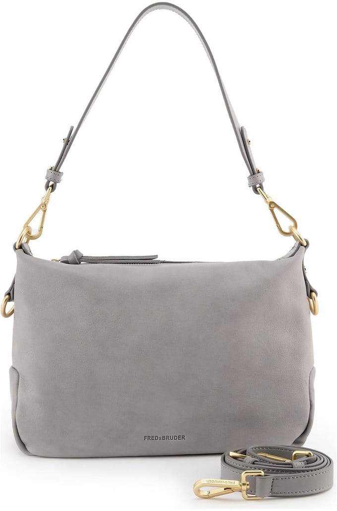 FREDsBRUDER Leren schoudertas Just Easy Pochette Light Grey Lichtgrijs