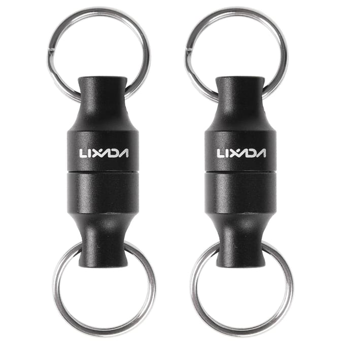 Lixada 2 stuks Vliegvissen Magnetische Net Release Houder Keeper Magneet Clip Landing Net Connector 2pcs clips black