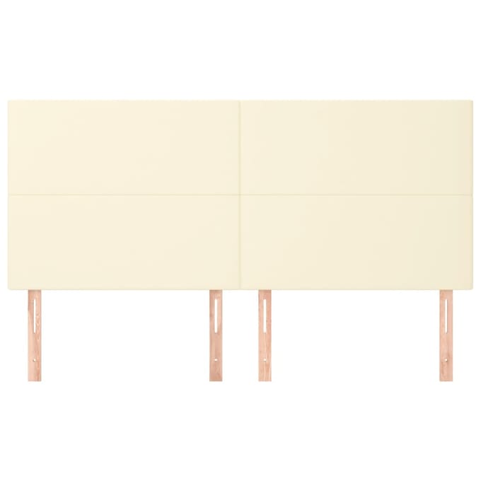 vidaXL - Hoofdbord - crème - 200x5x118/128 - cm - kunstleer
