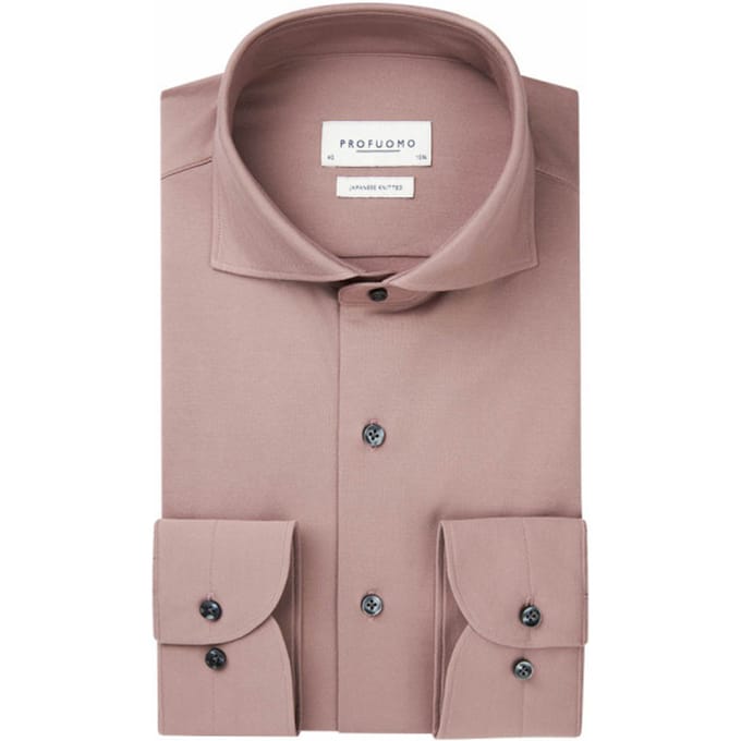 Profuomo Japanese knitted overhemd met lange mouwen