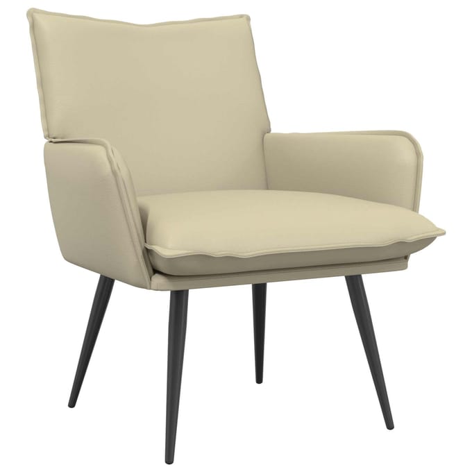 vidaXL - Fauteuil - Crèmekleurig - Kunstleer