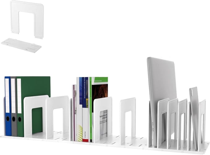 Bureau Organizer - Documentenhouder Sorteerder - Kantoor School - Verstelbare Secties - 88x20x18 cm - Wit