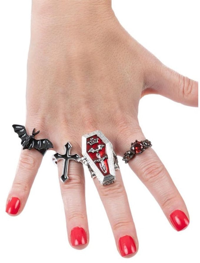 Ringen Gothic Vampier - Set 4 stuks