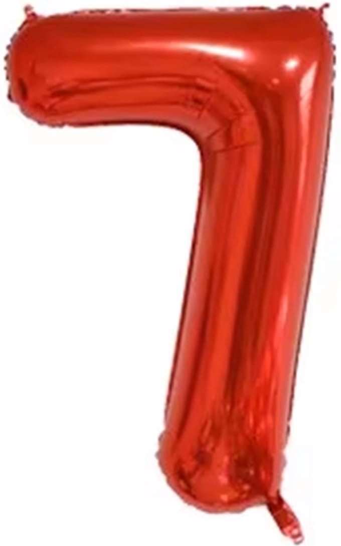 New Age Devi - Feestelijke Ballonnen - Cijfer 7 - XL 80cm - Rood