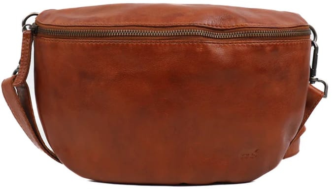 Bear Design Maiky Leren Heuptas / Crossbodytas - Cognac