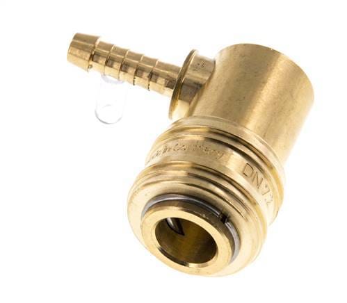 Messing DN 7.2 (Euro) Luchtkoppeling Snelkoppeling 6 mm Slangpilaar 90-deg