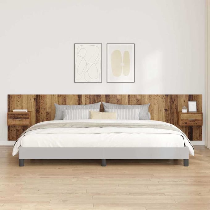 vidaXL - Hoofdeinde - Met - Kast - 3 - st - Oud - Hout - Bewerkt - hout