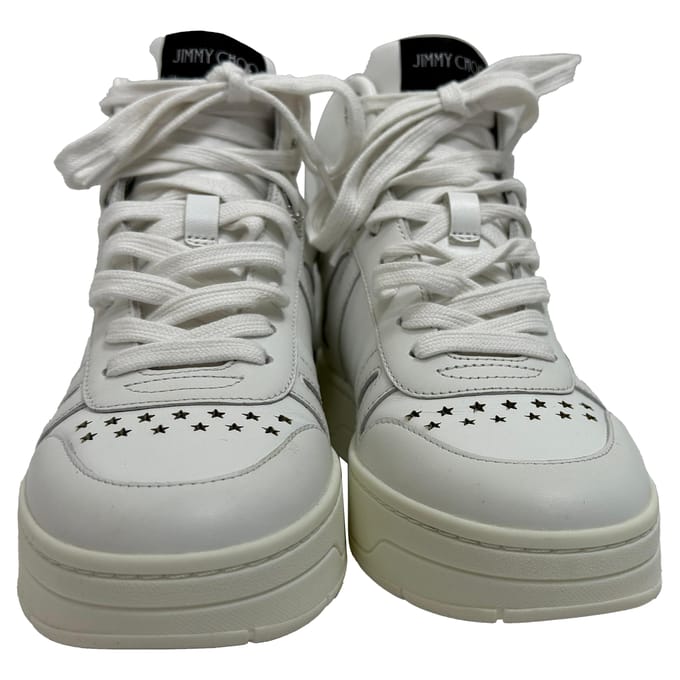 Jimmy Choo Hawaii High-To Sneakers in Witte Leder