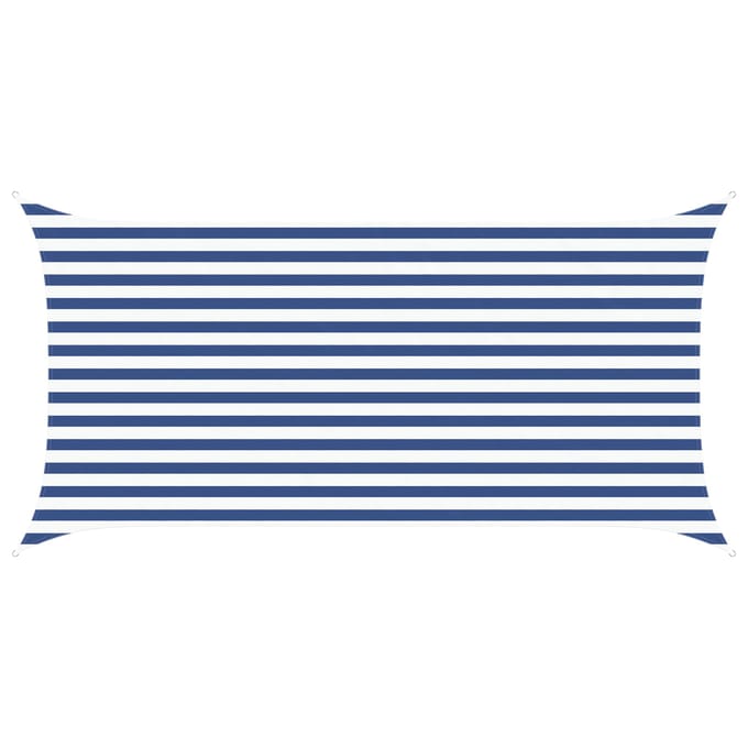 vidaXL - Zonneschaduw - Blauw - en - Wit - 2 - x - 4 - m - 100% - Polyester - Oxford