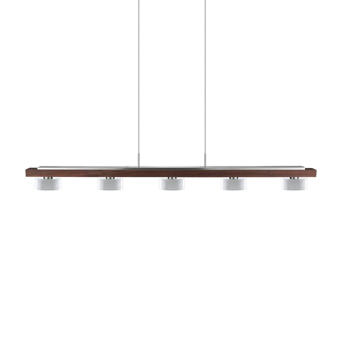 HerzBlut hanglamp Estelle, hout, 130 cm, geolied notenhout