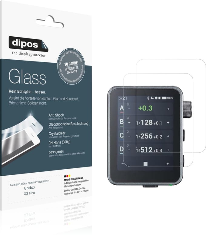 dipos – 2x Pantserfolie geschikt voor Godox X3 Pro | 9H Screenprotector