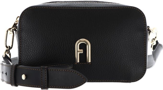 FURLA Leren Schoudertas Primula Mini Crossbody Bag Nero Zwart