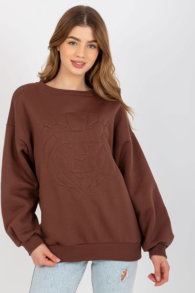 Soft Emblem Sweatshirt - Brown / One Size