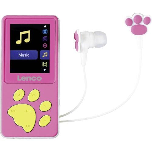 Lenco Xemio-560 - MP3 speler met 8GB geheugen en oordopjes - Roze