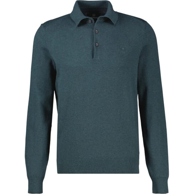 Lerros Heren polo 2695220 666 cedar green melange