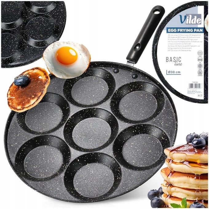 Granieten Koekenpan voor 7 Eieren/Pannenkoeken - BASIC LINE 30cm
