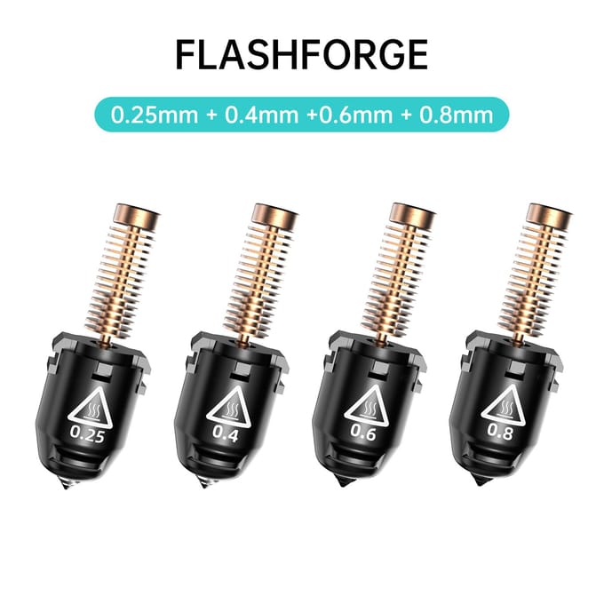 Buse durcie FLASHFORGE Adventurer 5M 280 degrés Haut débit 32mm3/s pour une impression haute vitesse stable 0.25mm gray