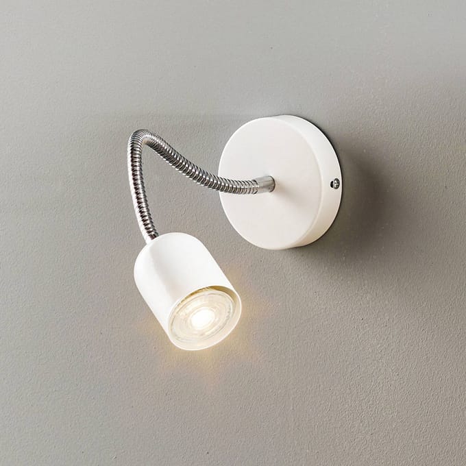 Eko-Light Wandlamp Maxi met flexibele arm, wit