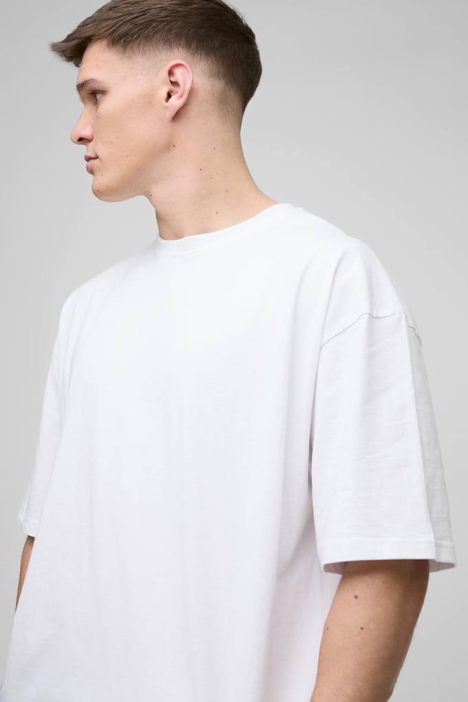 Tall Oversized Boxy Essential T-Shirt | White | Size Small