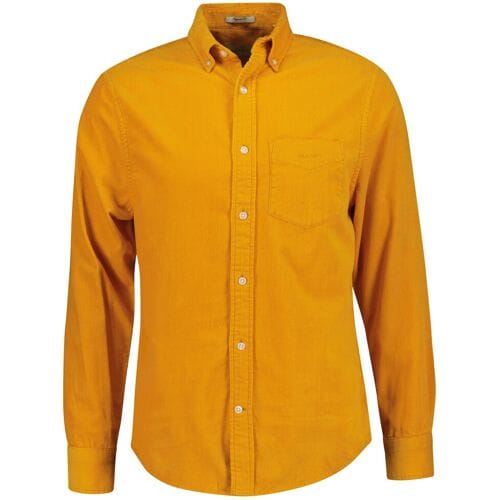 Gant Overhemd Uni Color Corduroy Button-Down Yellow Lichen / male