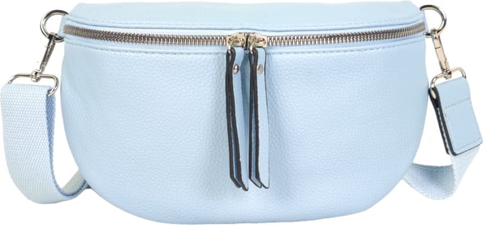 Qischa® - Crossbody heuptas bumbag - uni riem - soft - bleu claire - vegan - medium size