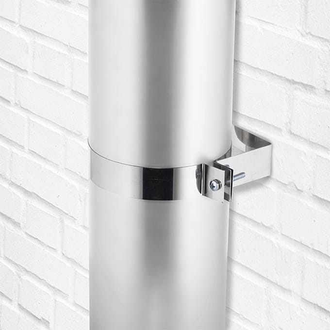 Muurbeugel rvs Ø150mm.