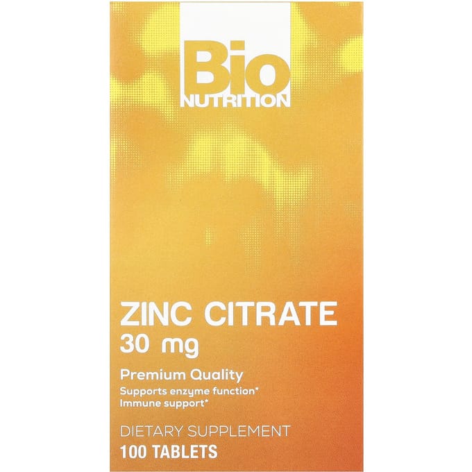 Bio Nutrition, Citrate de zinc, 30 mg, 100 comprimés