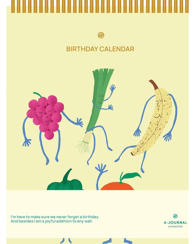 A-Journal - Verjaardagskalender - Spiraalgebonden - Fruity