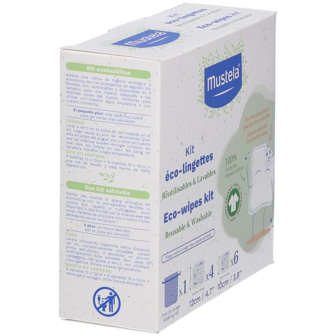 Mustela Mijn 1ste Kit Eco 10 Herbruikbare Doekjes